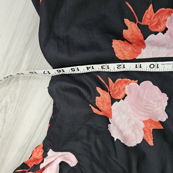Who What Wear Floral Black and Pink Dress Sz L - Picture 9 of 10